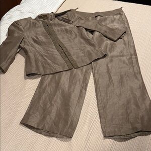 Fenn Wright Manson Shimmery Olive Two-Piece Ensemble